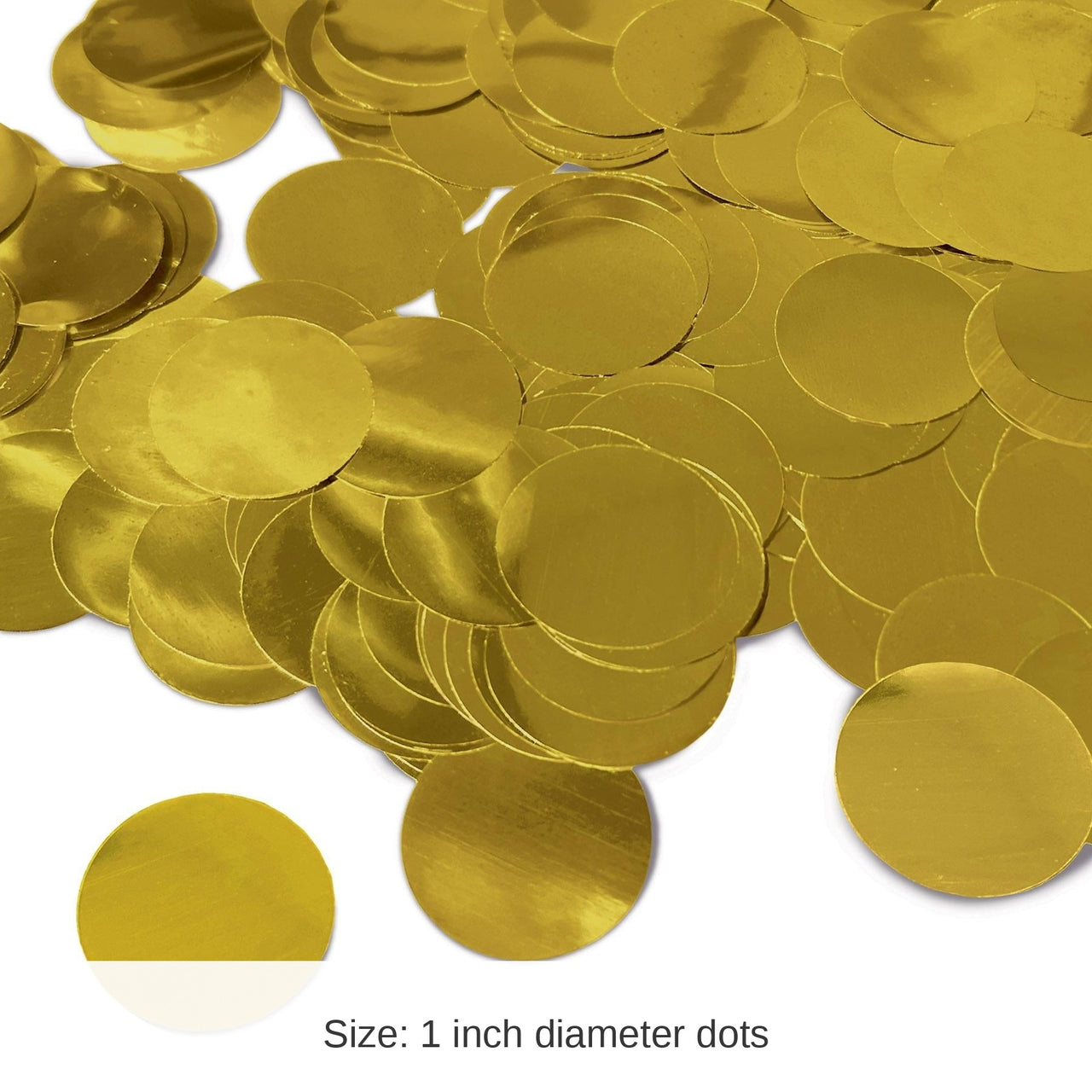 12 Pack Bulk Metallic Deluxe Dot Party Confetti - gold (0.5 Oz/Pkg)