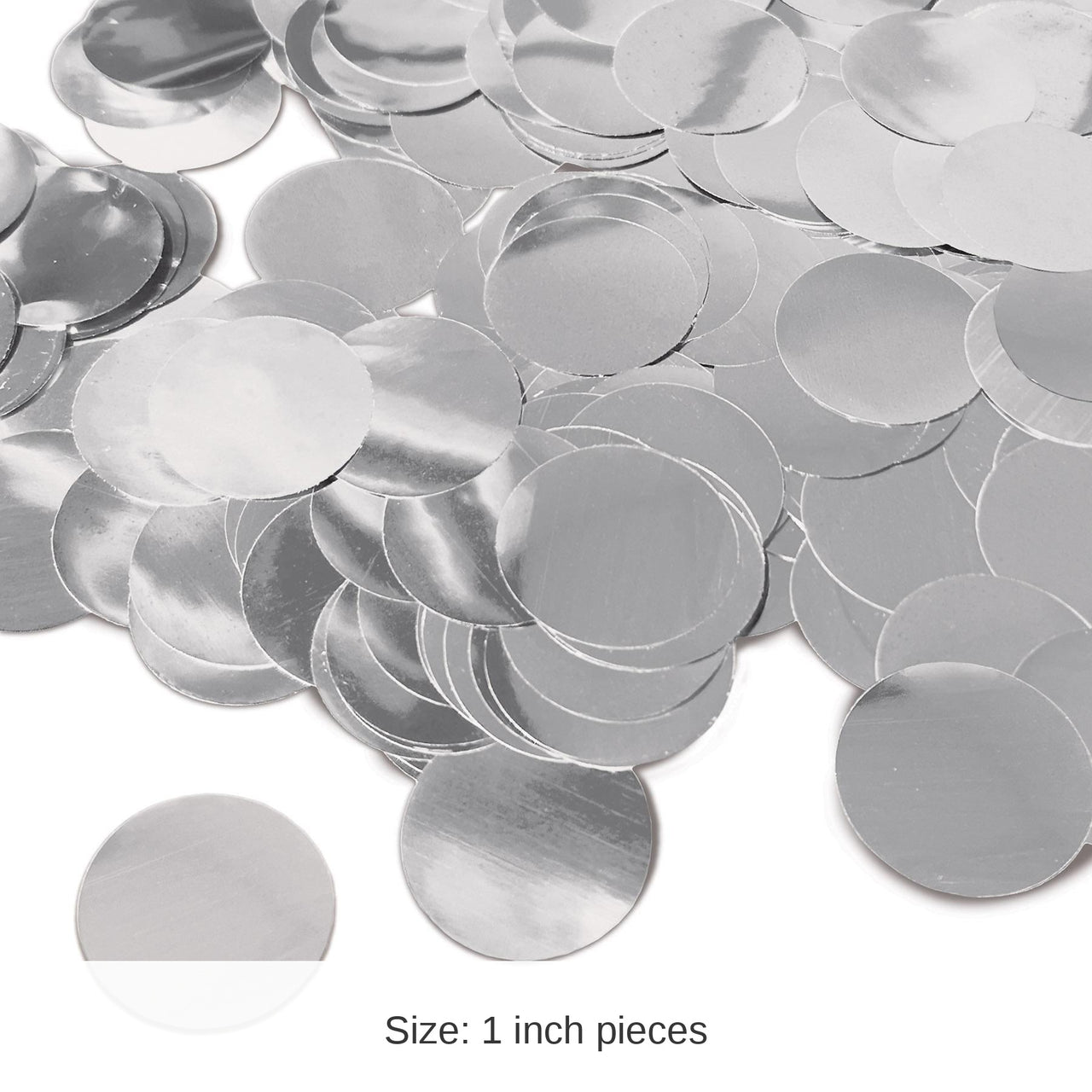 12 Pack Bulk Metallic Deluxe Dot Party Confetti - silver (0.5 Oz/Pkg)