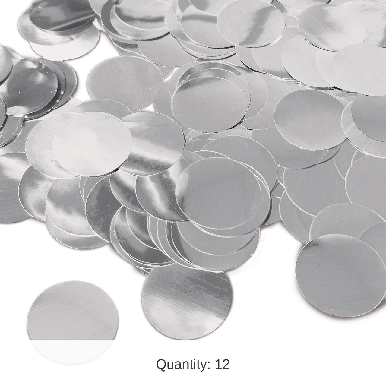 12 Pack Bulk Metallic Deluxe Dot Party Confetti - silver (0.5 Oz/Pkg)