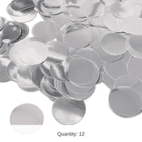 12 Pack Bulk Metallic Deluxe Dot Party Confetti - silver (0.5 Oz/Pkg)