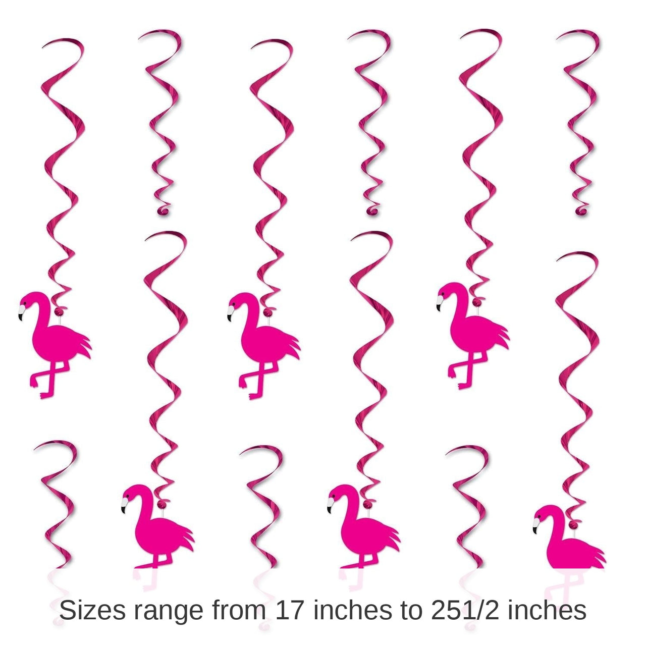 72 Pack Bulk Luau Party Flamingo Whirls