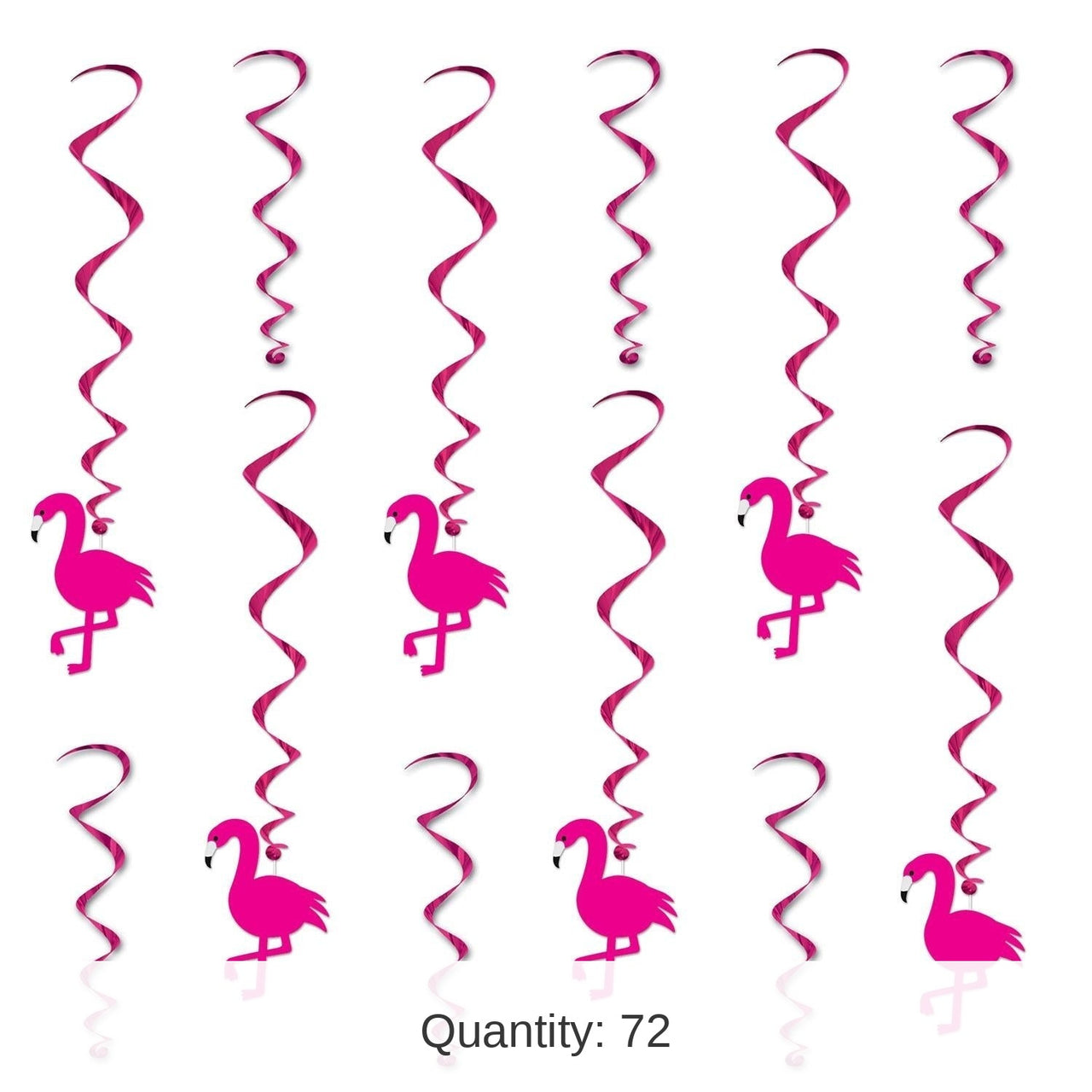 72 Pack Bulk Luau Party Flamingo Whirls