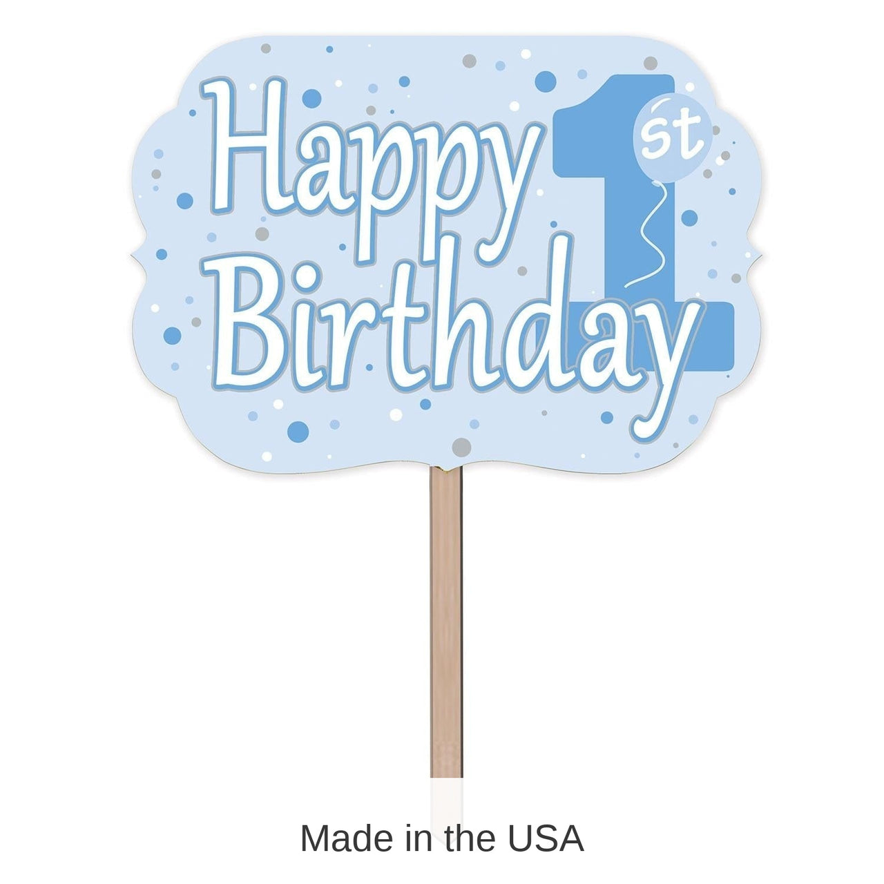 6 Pack Bulk 1st Birthday Party Yard Sign - Blue