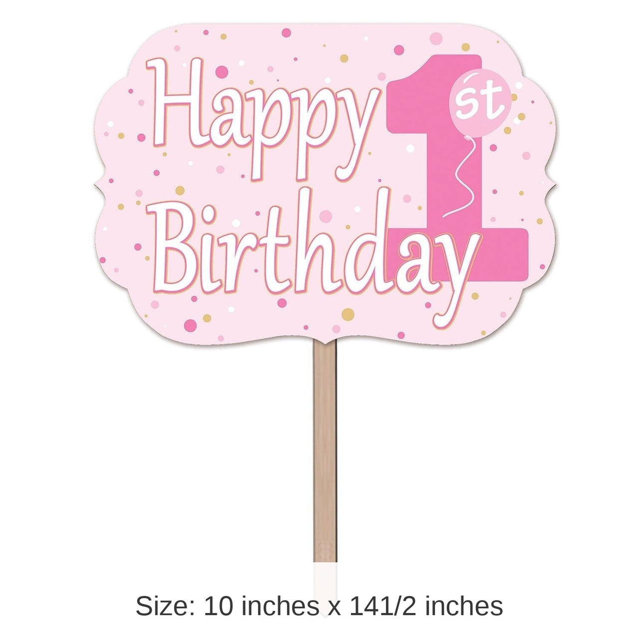 6 Pack Bulk 1st Birthday Party Yard Sign - Pink