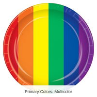 96 Pack Bulk Rainbow Paper Plates 9 inch