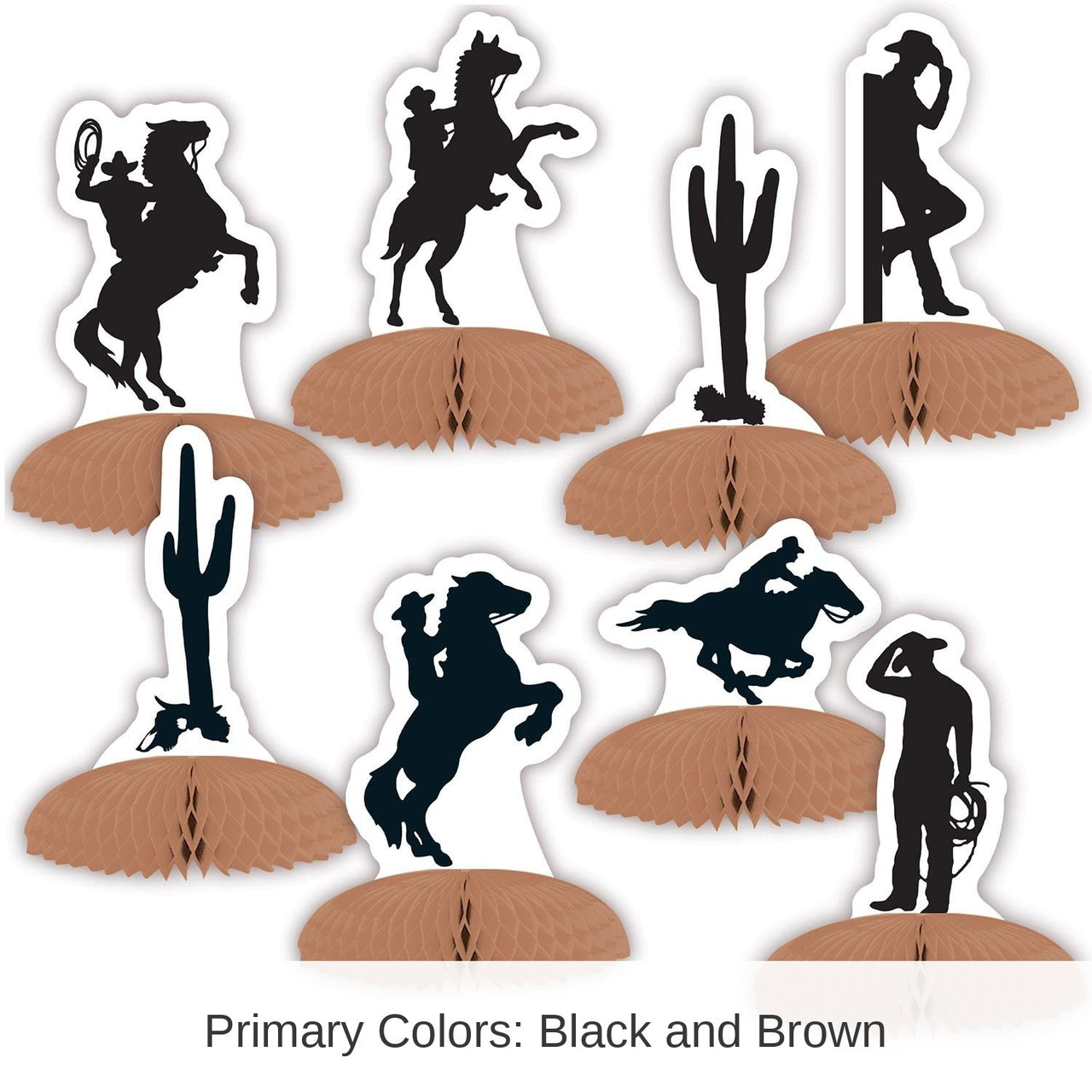 96 Pack Bulk Western Silhouette Mini Party Centerpieces