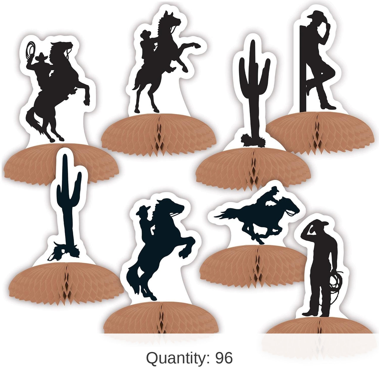96 Pack Bulk Western Silhouette Mini Party Centerpieces