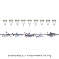 12 Pack Bulk Shark Party Streamer Set