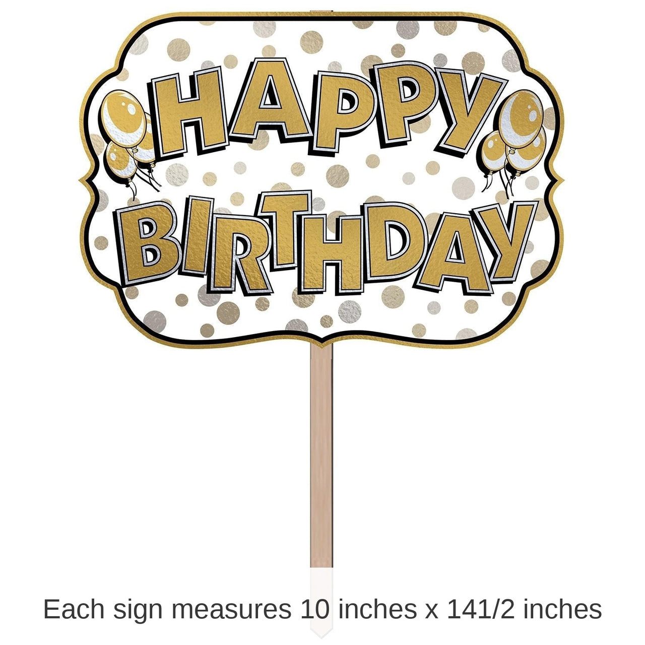 6 Pack Bulk Foil Happy Birthday Party Yard Sign