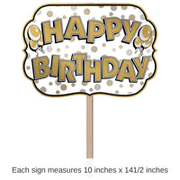 6 Pack Bulk Foil Happy Birthday Party Yard Sign