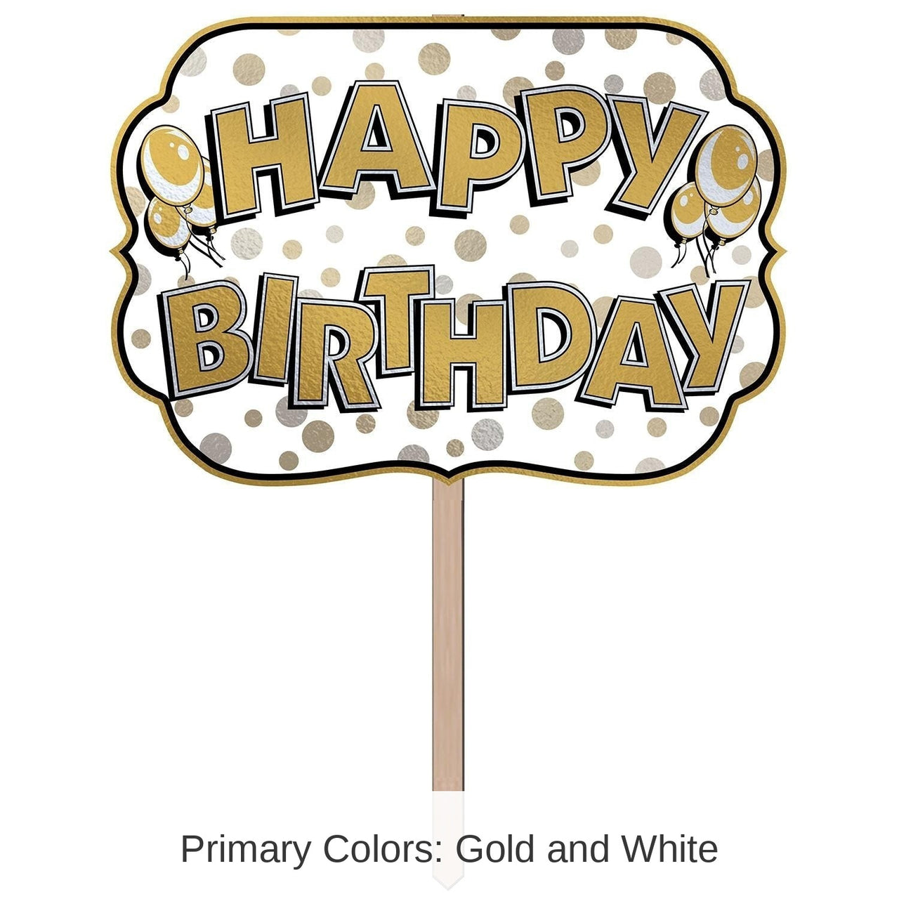 6 Pack Bulk Foil Happy Birthday Party Yard Sign