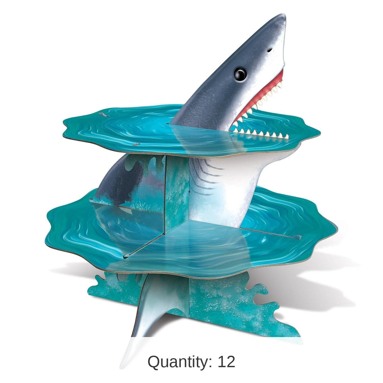 12 Pack Bulk Shark Party Cupcake Stand
