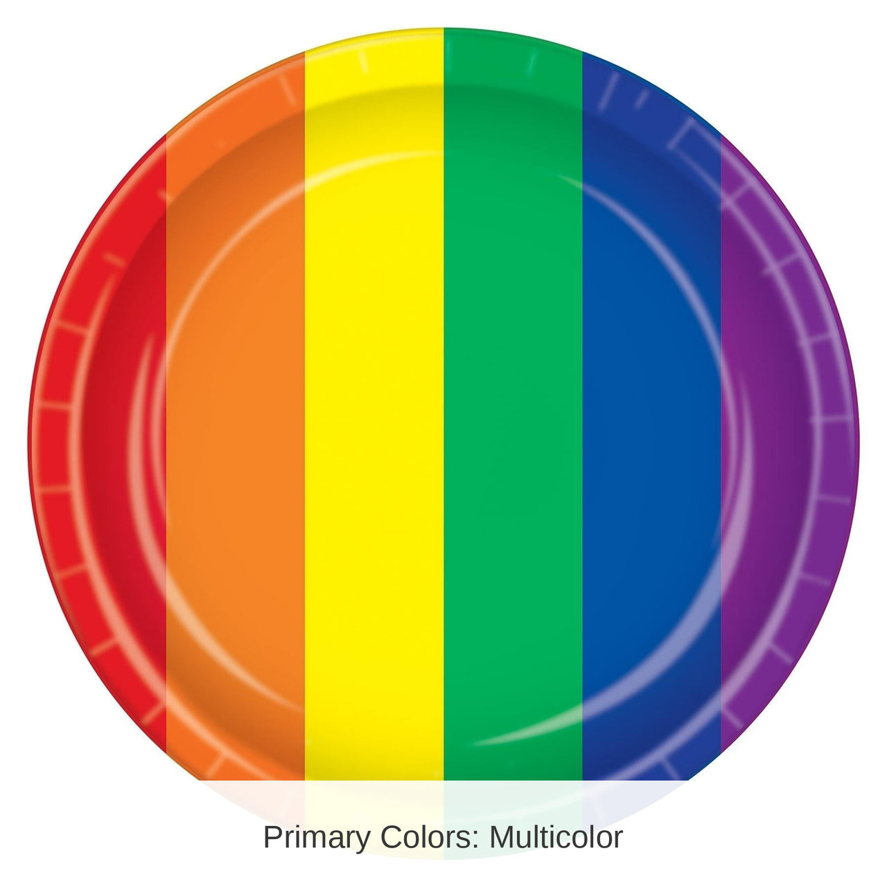 12 Pack Bulk Rainbow Paper Plates 9 inch, 8/Pkg, 96/Case (Party Pack)