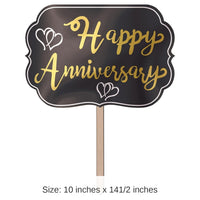 6 Pack Bulk Foil Happy Anniversary Yard Sign