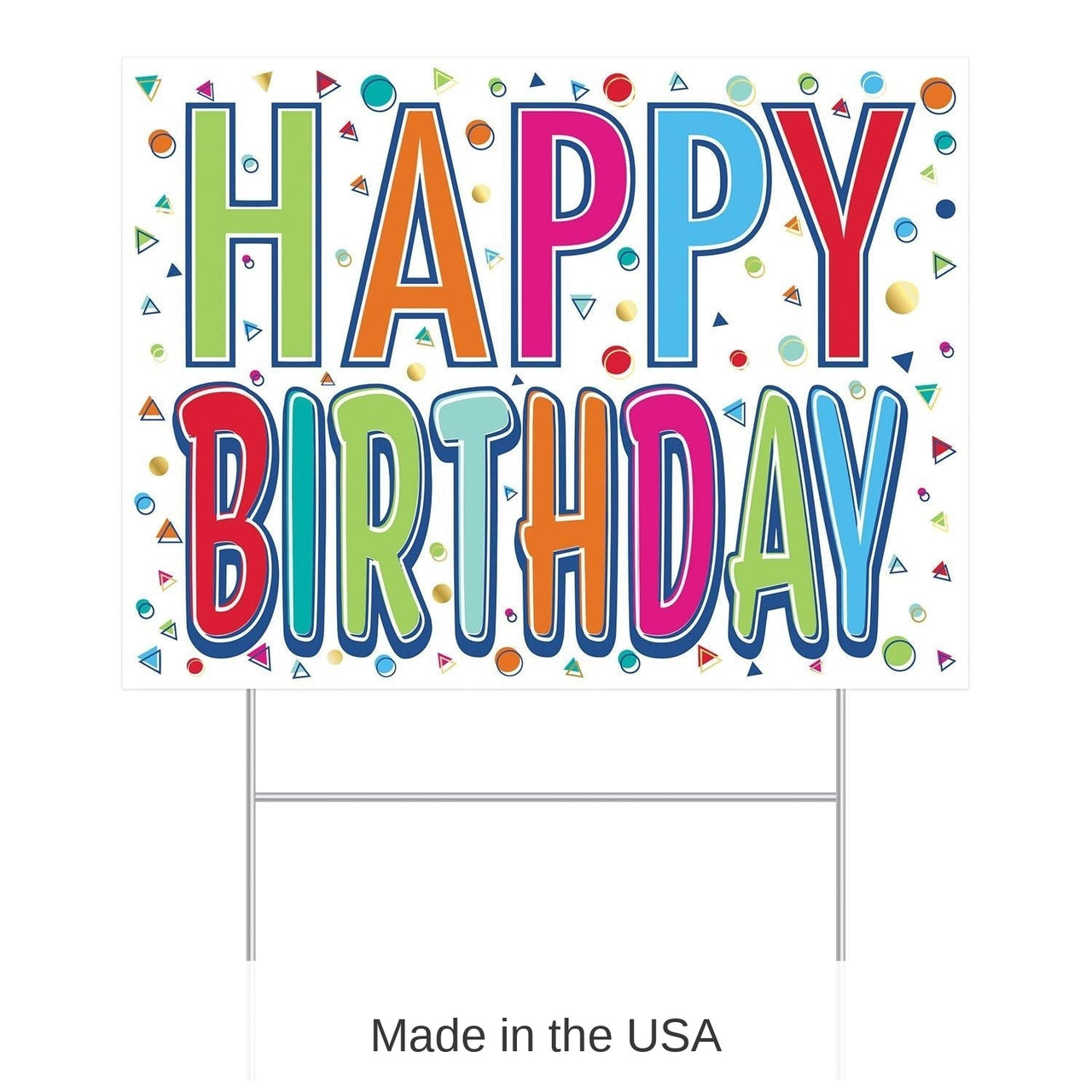 6 Pack Bulk All Weather-Plastic Happy Birthday Party Yard Sign