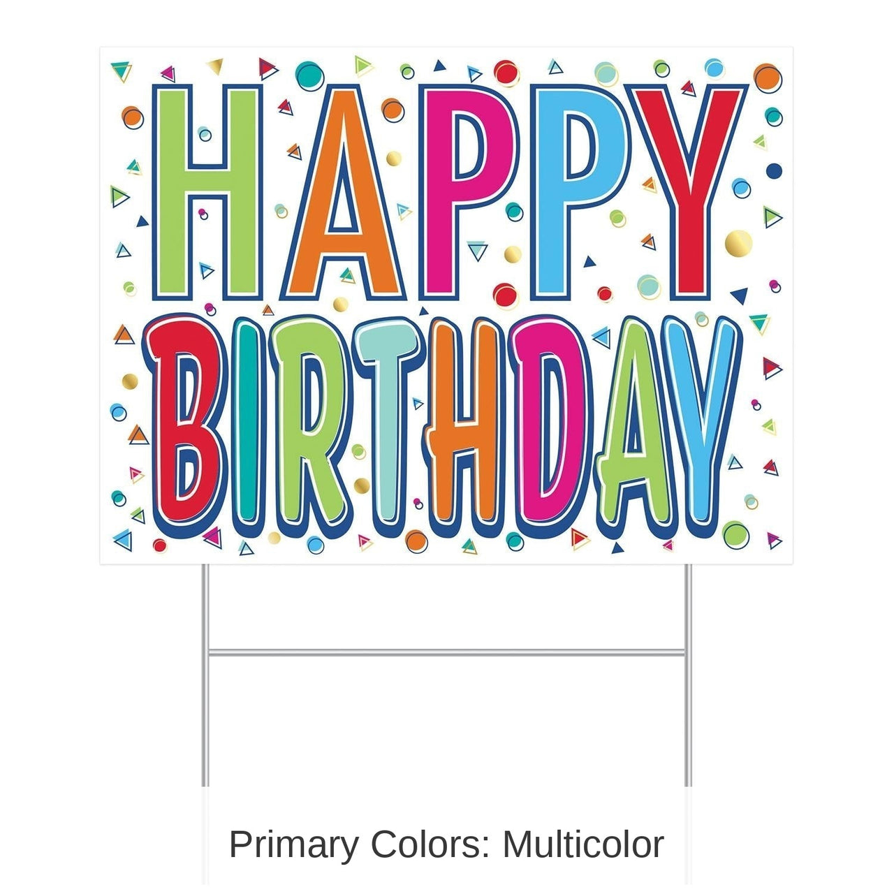 6 Pack Bulk All Weather-Plastic Happy Birthday Party Yard Sign