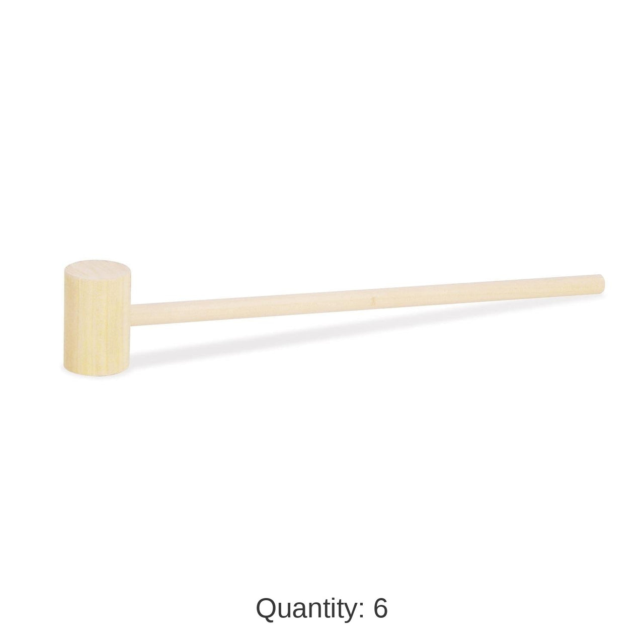 6 Pack Bulk Mardi Gras Wooden Mallet