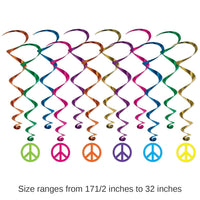 72 Pack Bulk Peace Sign Party Whirls