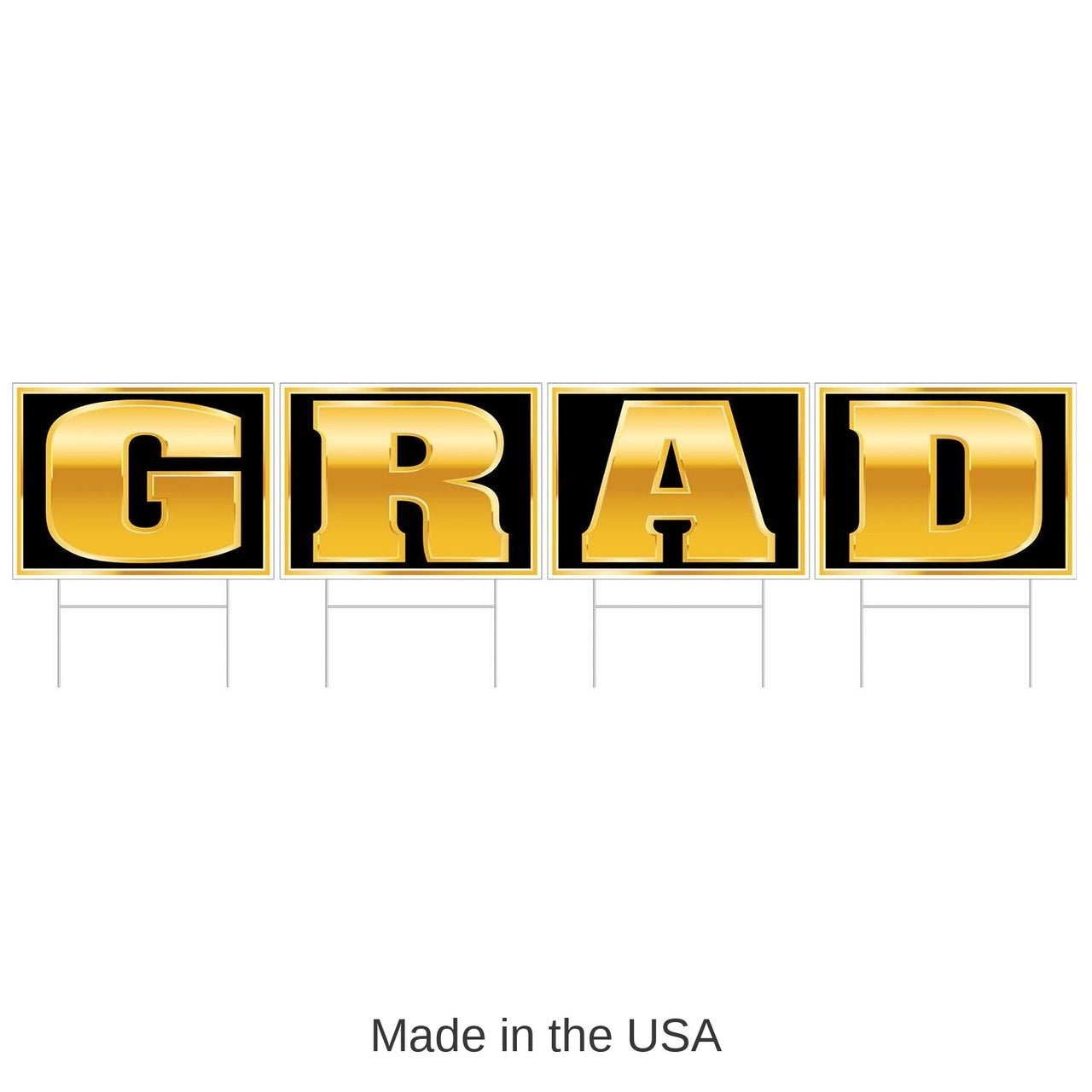 6 Pack Bulk Graduation Party Plastic Grad Yard Sign