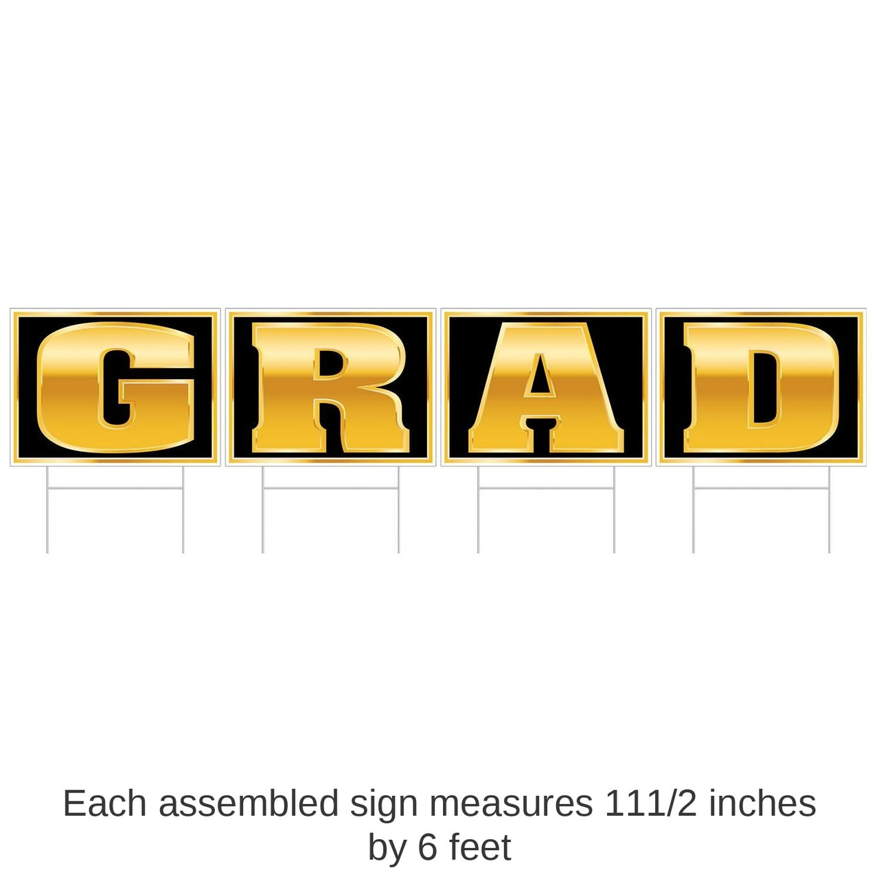 6 Pack Bulk Graduation Party Plastic Grad Yard Sign