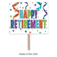 6 Pack Bulk Happy Retirement Party Yard Sign