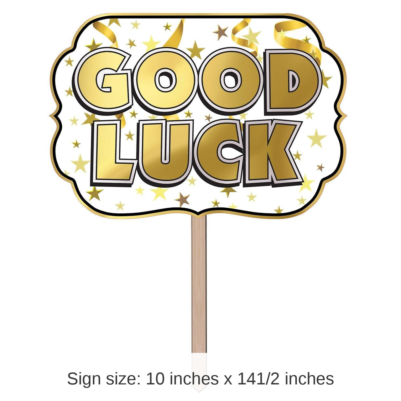 6 Pack Bulk Foil "Good Luck" Party Yard Sign