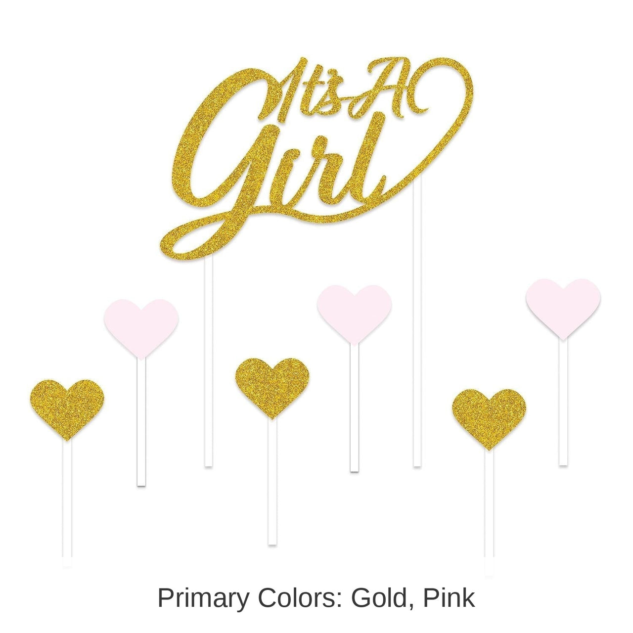 12 Pack Bulk It's A Girl Cake Topper