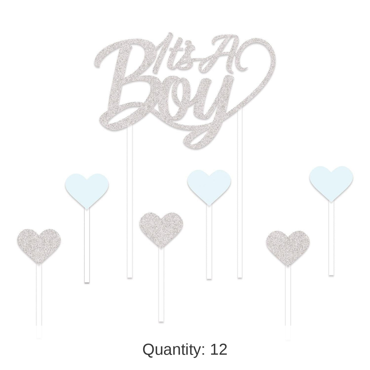 12 Pack Bulk It's A Boy Cake Topper