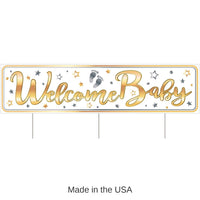 6 Pack Bulk Plastic Jumbo Welcome Baby Yard Sign