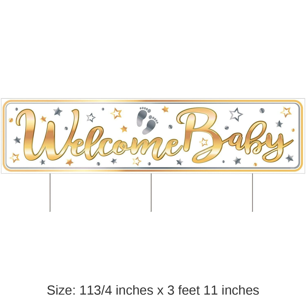 6 Pack Bulk Plastic Jumbo Welcome Baby Yard Sign