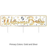 6 Pack Bulk Plastic Jumbo Welcome Baby Yard Sign