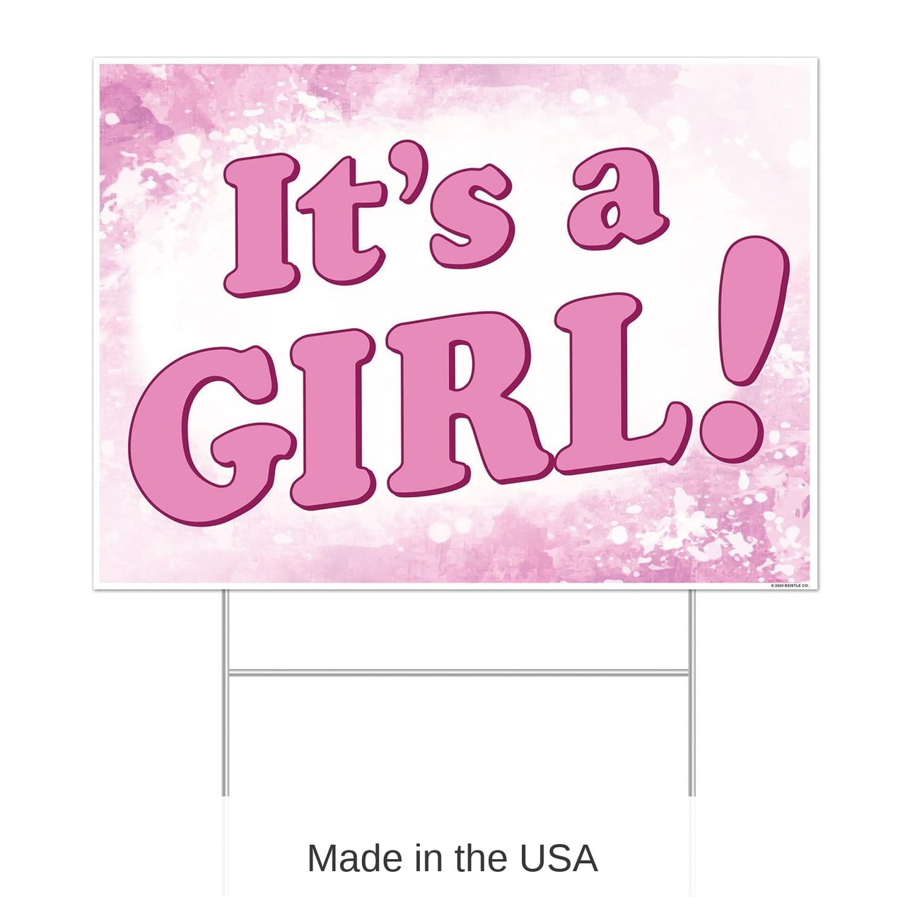 6 Pack Bulk Plastic It's A Girl! Yard Sign
