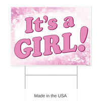 6 Pack Bulk Plastic It's A Girl! Yard Sign