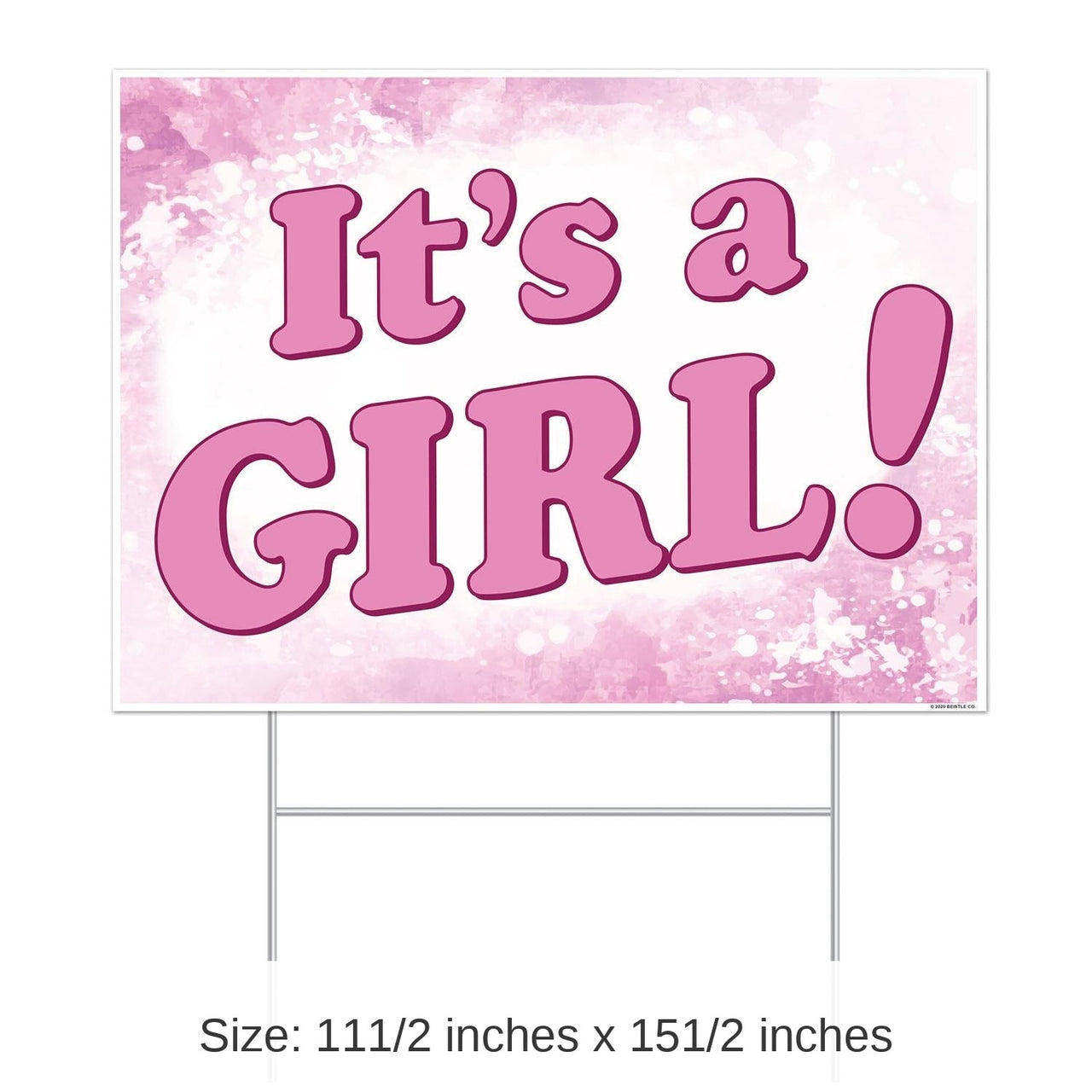 6 Pack Bulk Plastic It's A Girl! Yard Sign