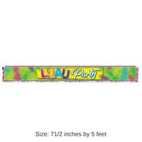 12 Pack Bulk Luau Party Metallic Luau Party Fringe Banner