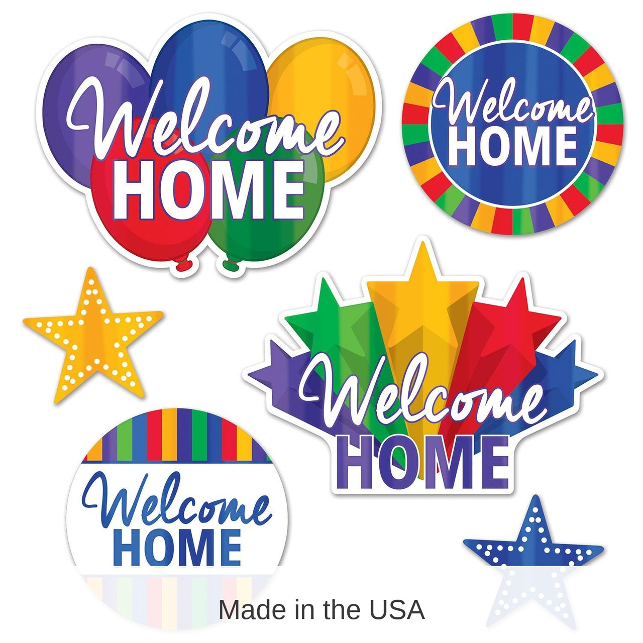 72 Pack Bulk Foil Welcome Home Party Cutouts
