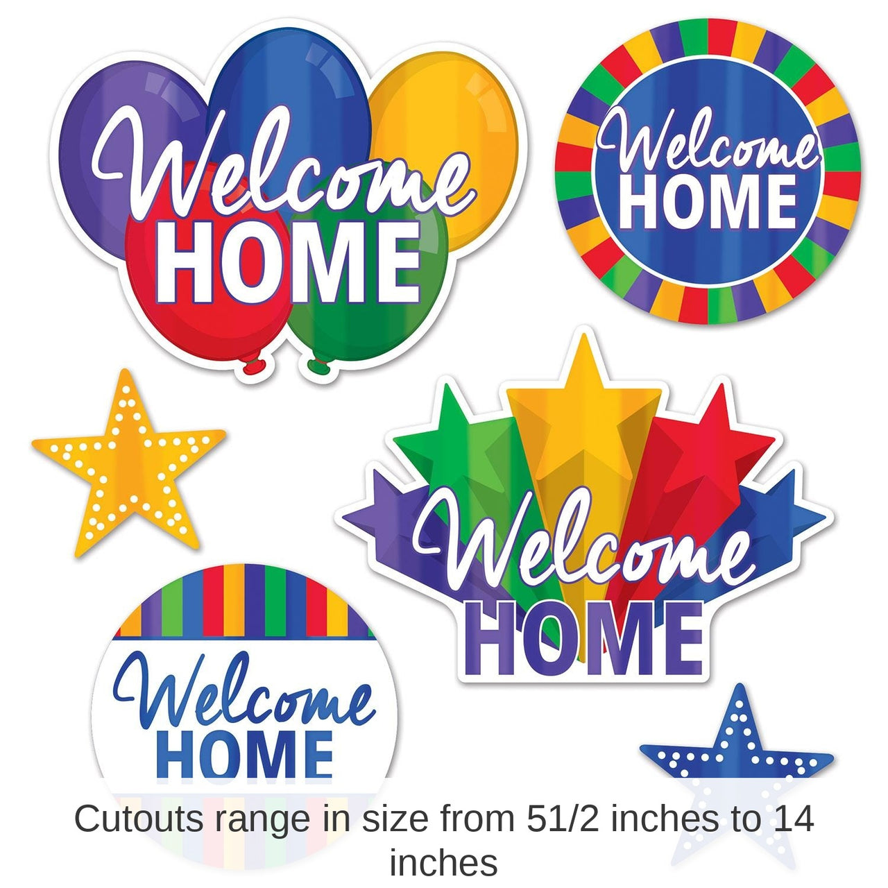 72 Pack Bulk Foil Welcome Home Party Cutouts