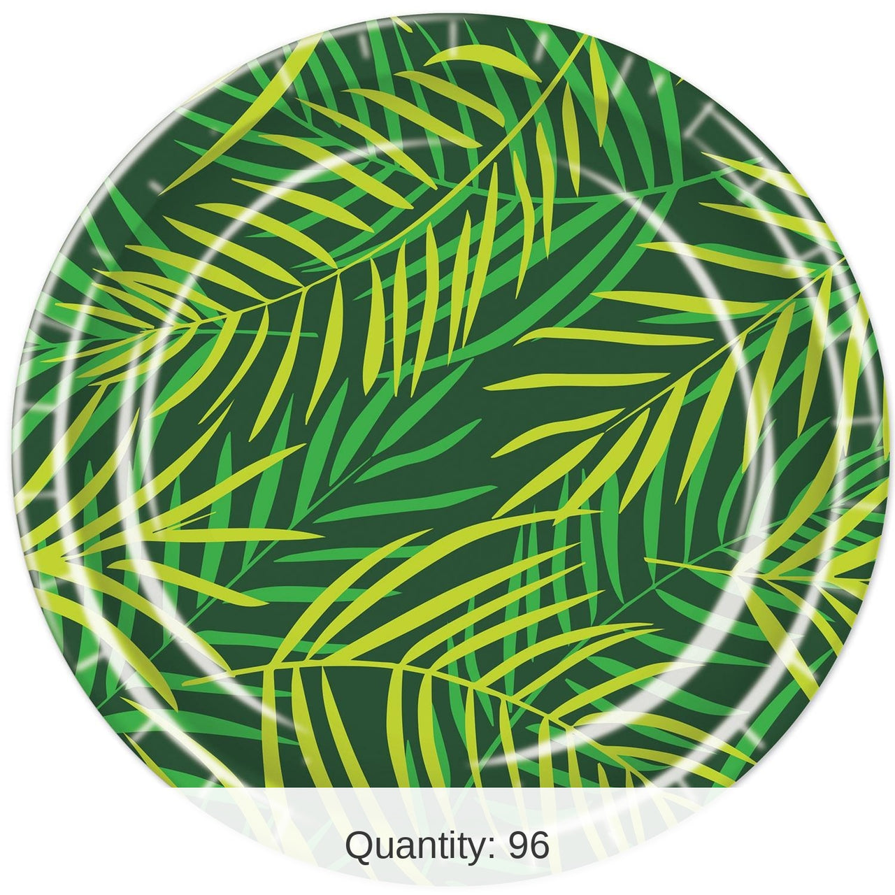 96 Pack Bulk Luau Party Palm Leaf Paper Plates 9 inch