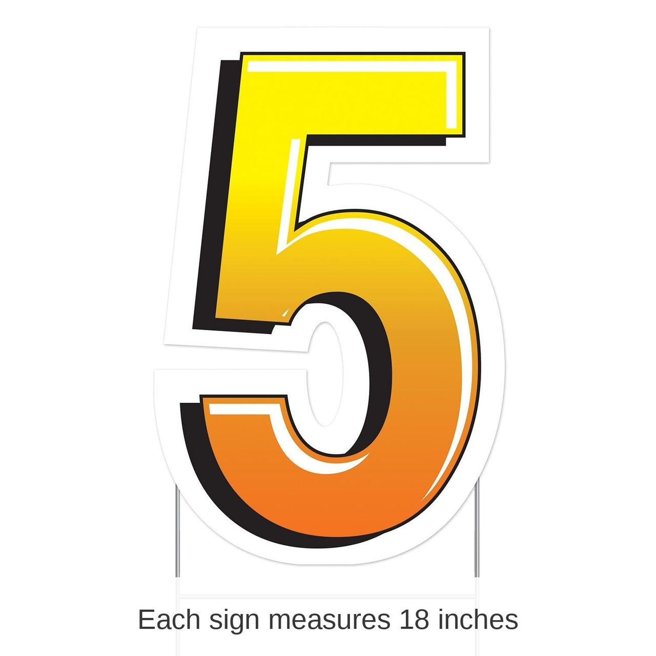 3 Pack Bulk Plastic 5 Party Yard Sign