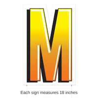 3 Pack Bulk Plastic M Party Yard Sign