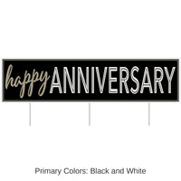 6 Pack Bulk Plastic Jumbo Happy Anniv Yard Sign