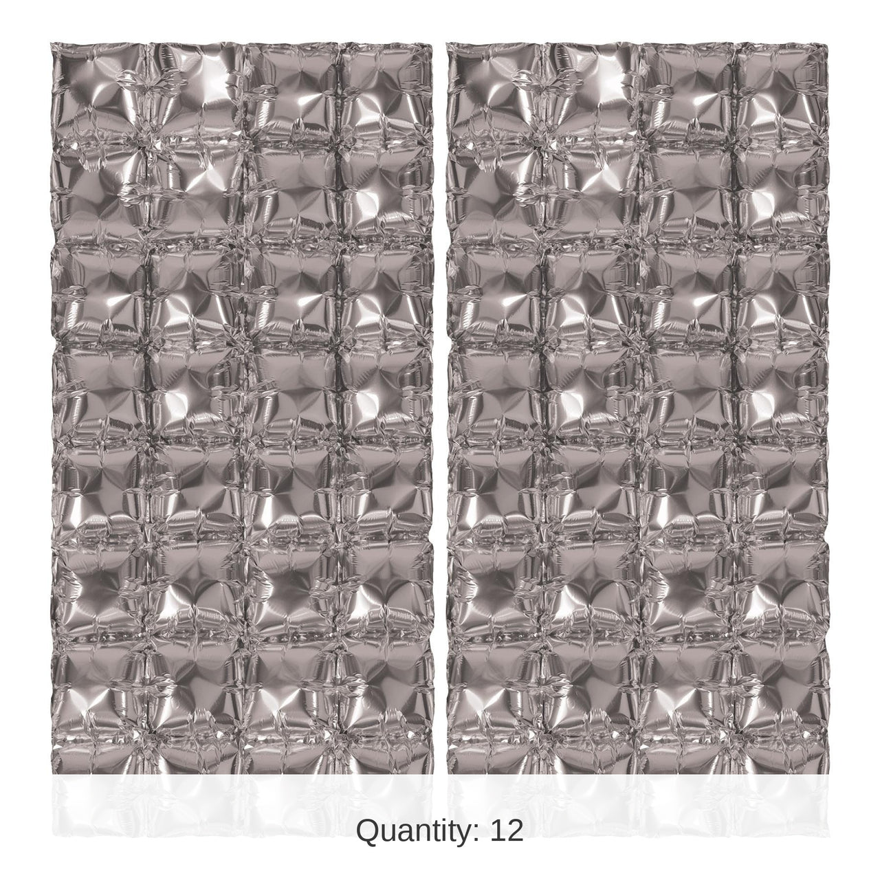 12 Pack Bulk Silver Foil Party Balloon Backdrops