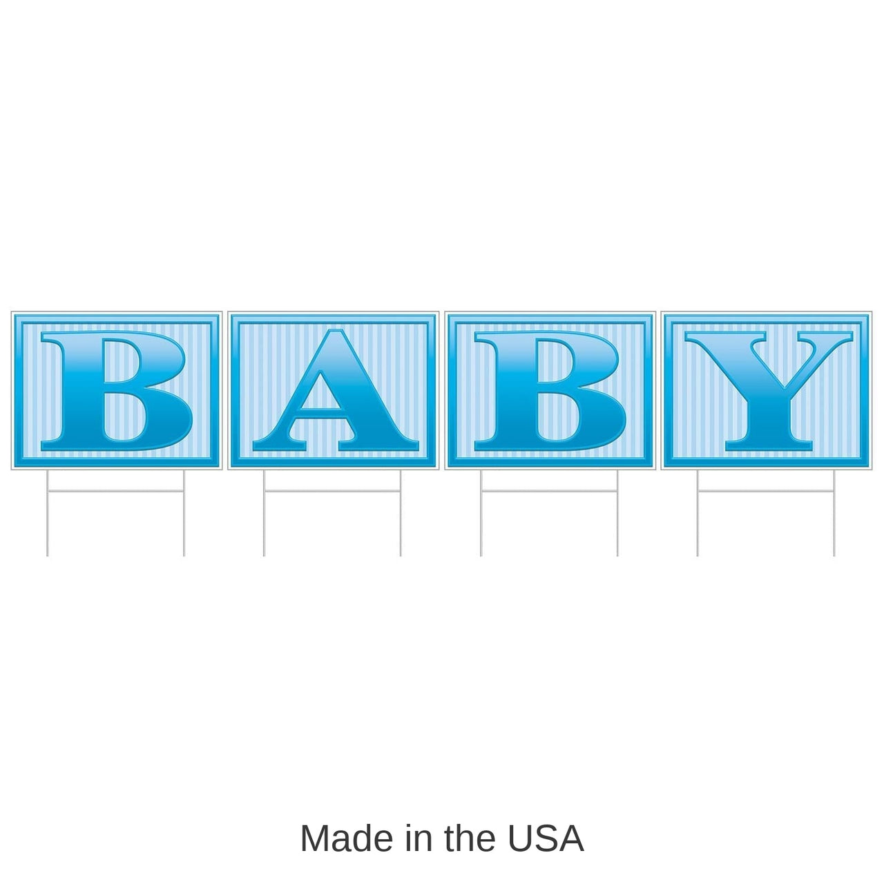 6 Pack Bulk Plastic Baby Yard Sign- Blue