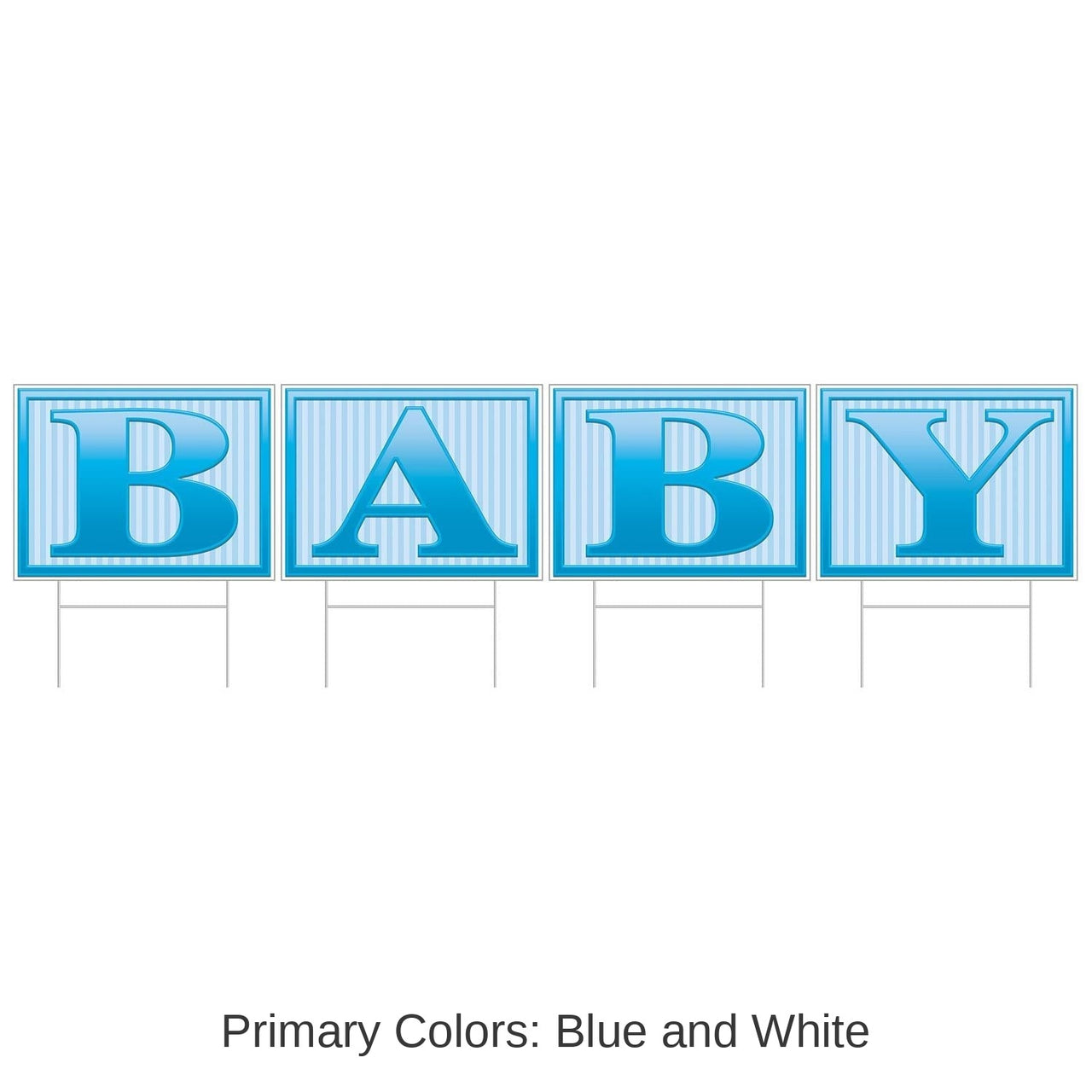 6 Pack Bulk Plastic Baby Yard Sign- Blue