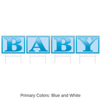 6 Pack Bulk Plastic Baby Yard Sign- Blue