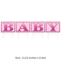 6 Pack Bulk Plastic Baby Yard Sign- Pink