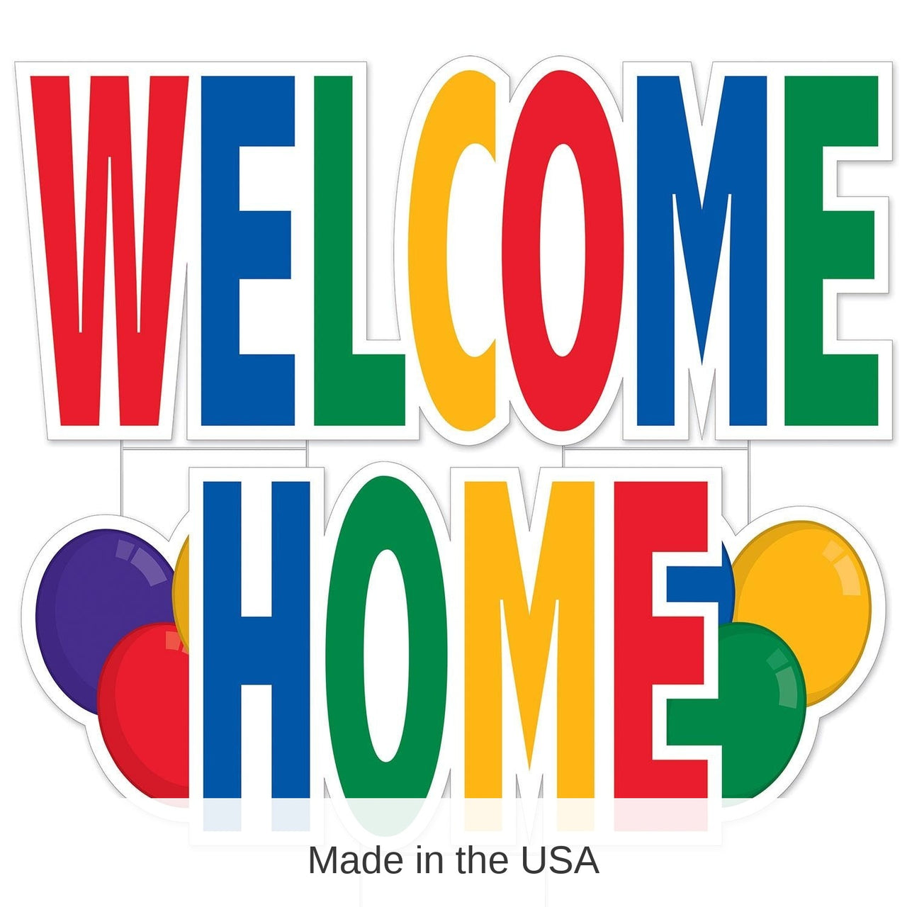 4 Pack Bulk Plastic Jumbo "Welcome Home" Yard Sign Set