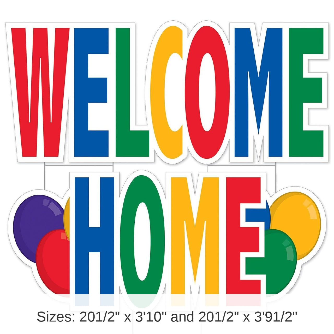 4 Pack Bulk Plastic Jumbo "Welcome Home" Yard Sign Set