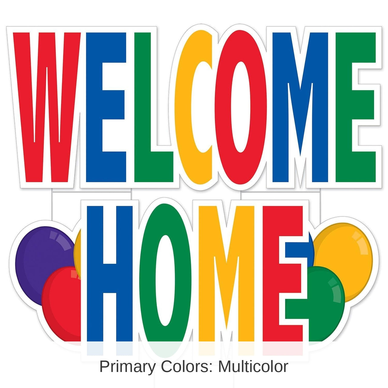 4 Pack Bulk Plastic Jumbo "Welcome Home" Yard Sign Set