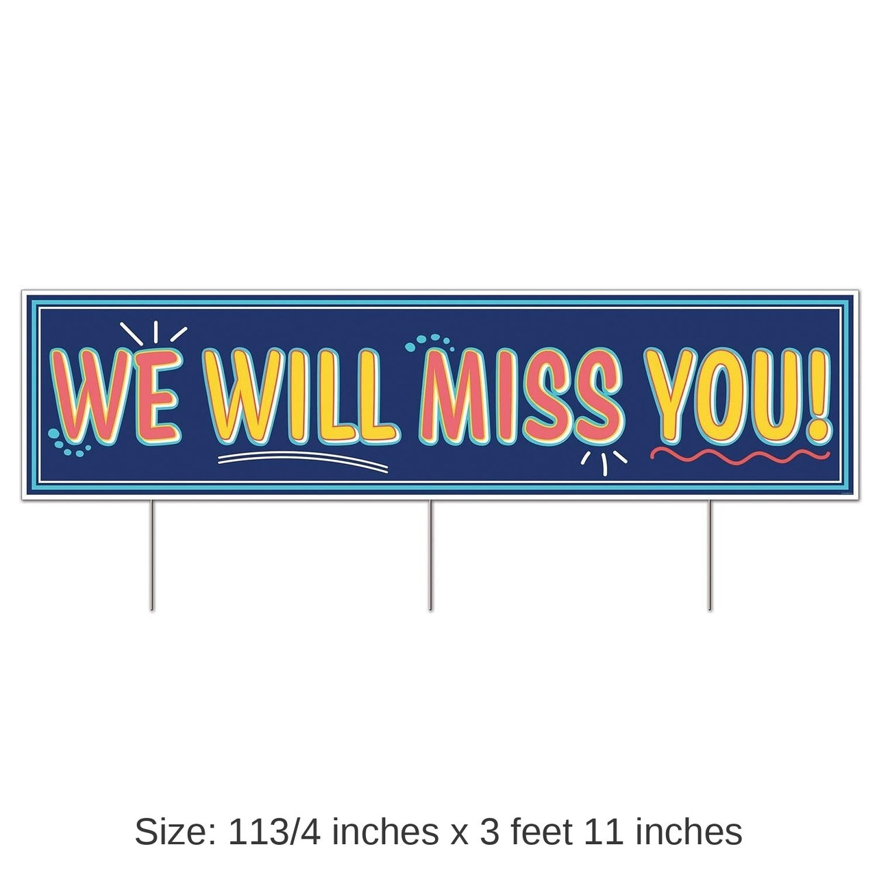 6 Pack Bulk Plastic Jumbo "We Will Miss You!" Party Yard Sign
